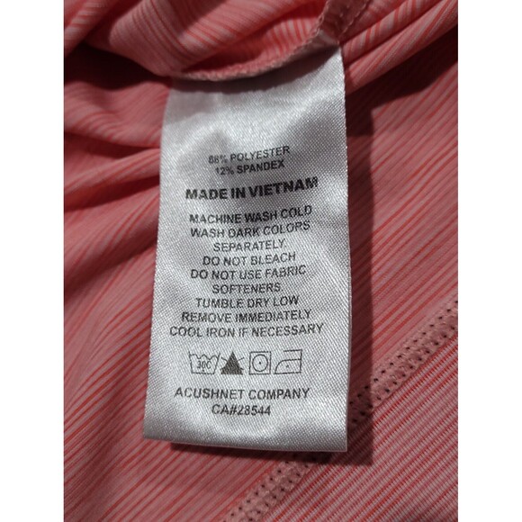 FootJoy ProDry Lisle Salmon Pink White Stripe Golf Staff Polo Logo Stretch NWOT - Picture 15 of 16